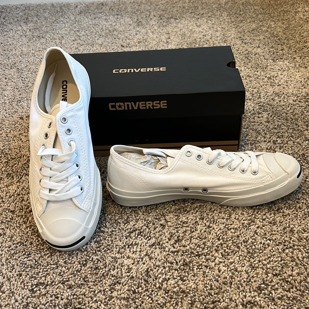 NIB Jack Purcell Unisex Low Top Shoe, White, Men’s Size 9, Women’s Size 10.5